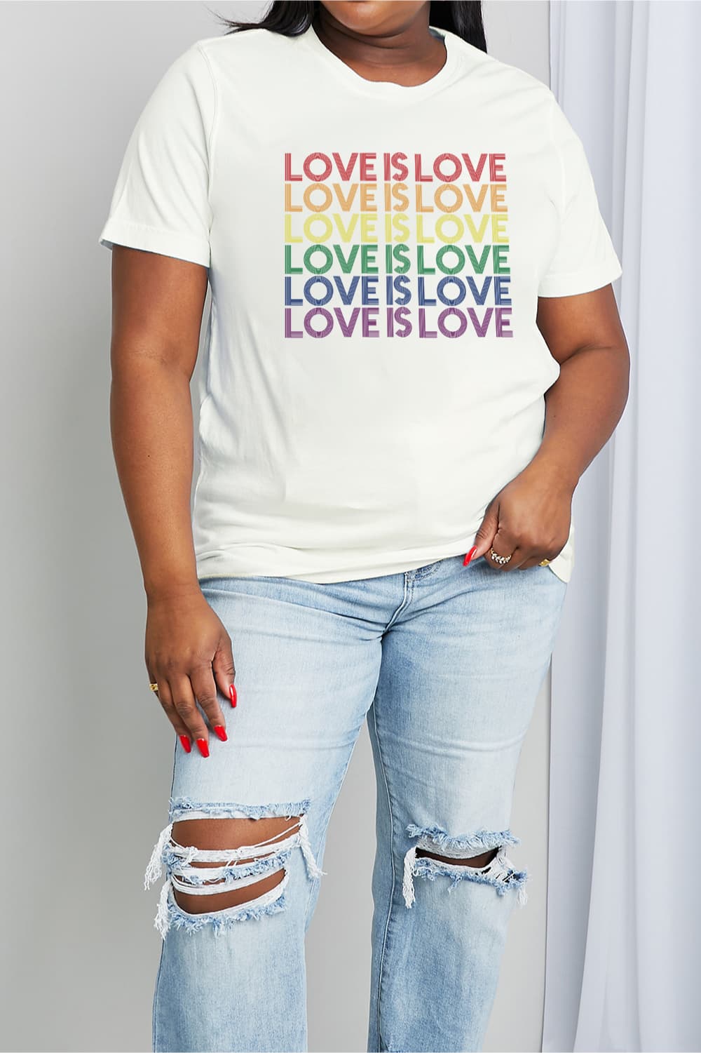 simply love full size love is love graphic cotton tee