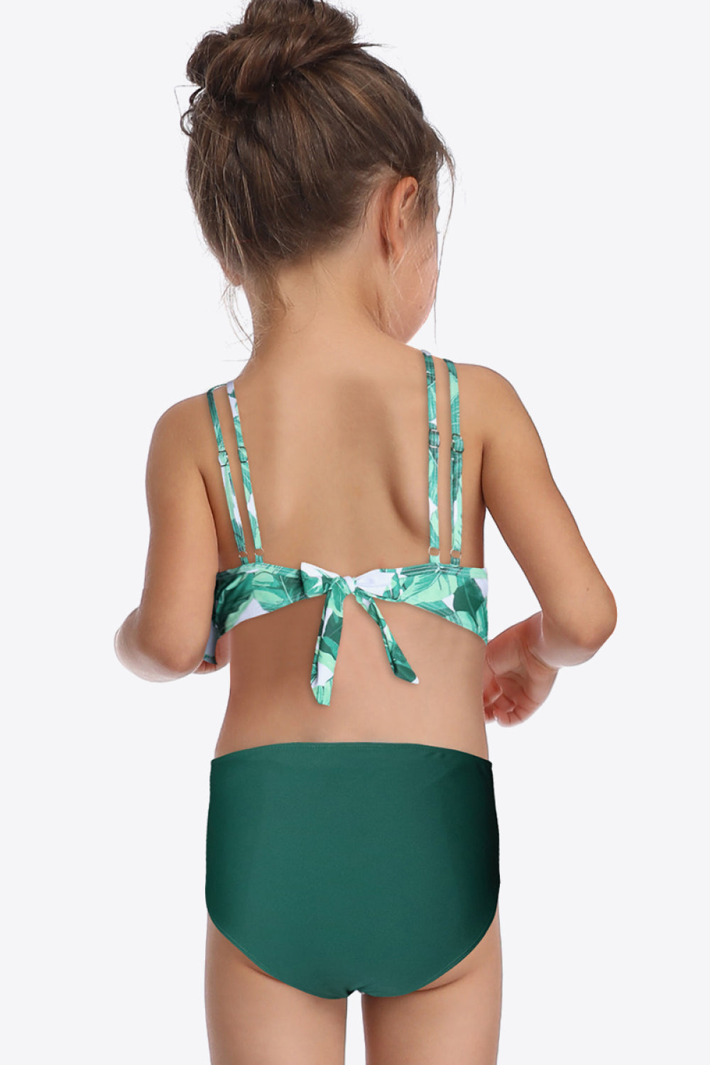 tie back double-strap two-piece swim set