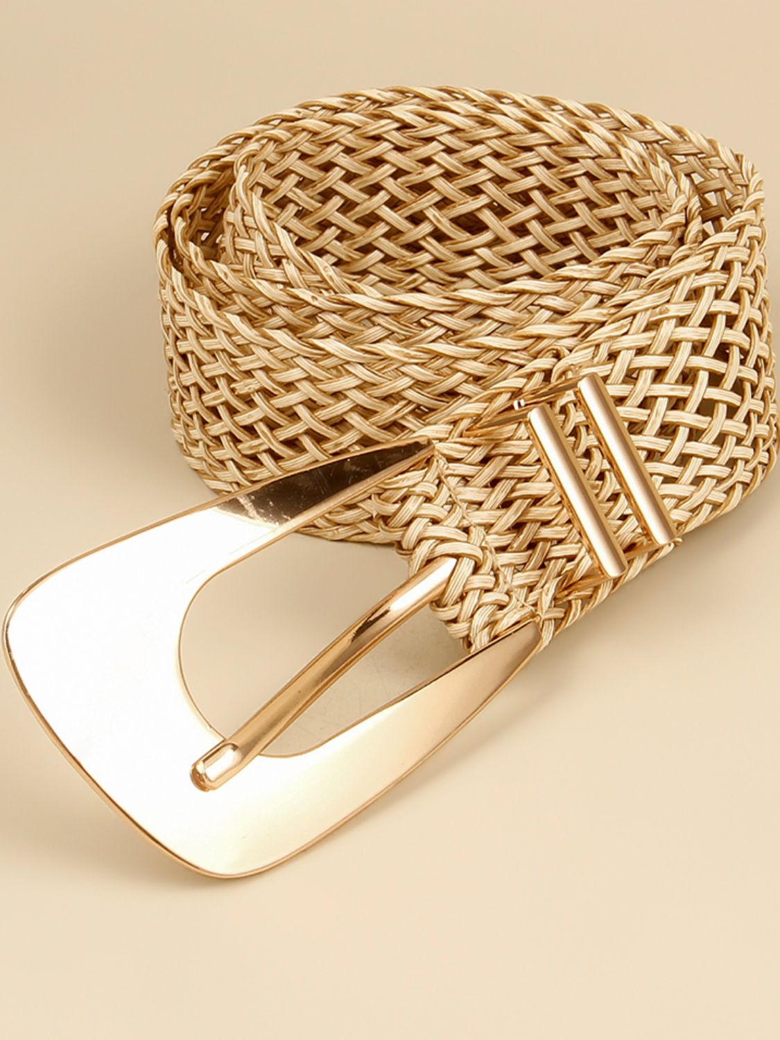 irregular buckle braid belt