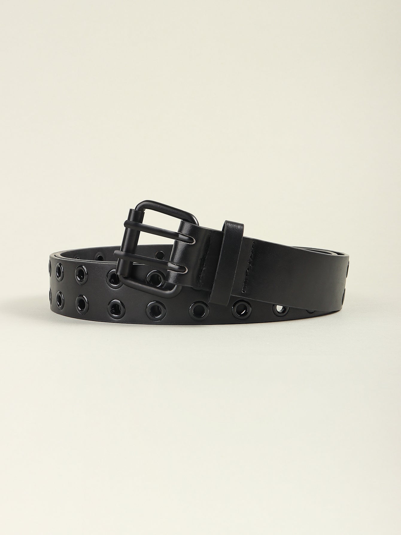 grommet pu leather belt