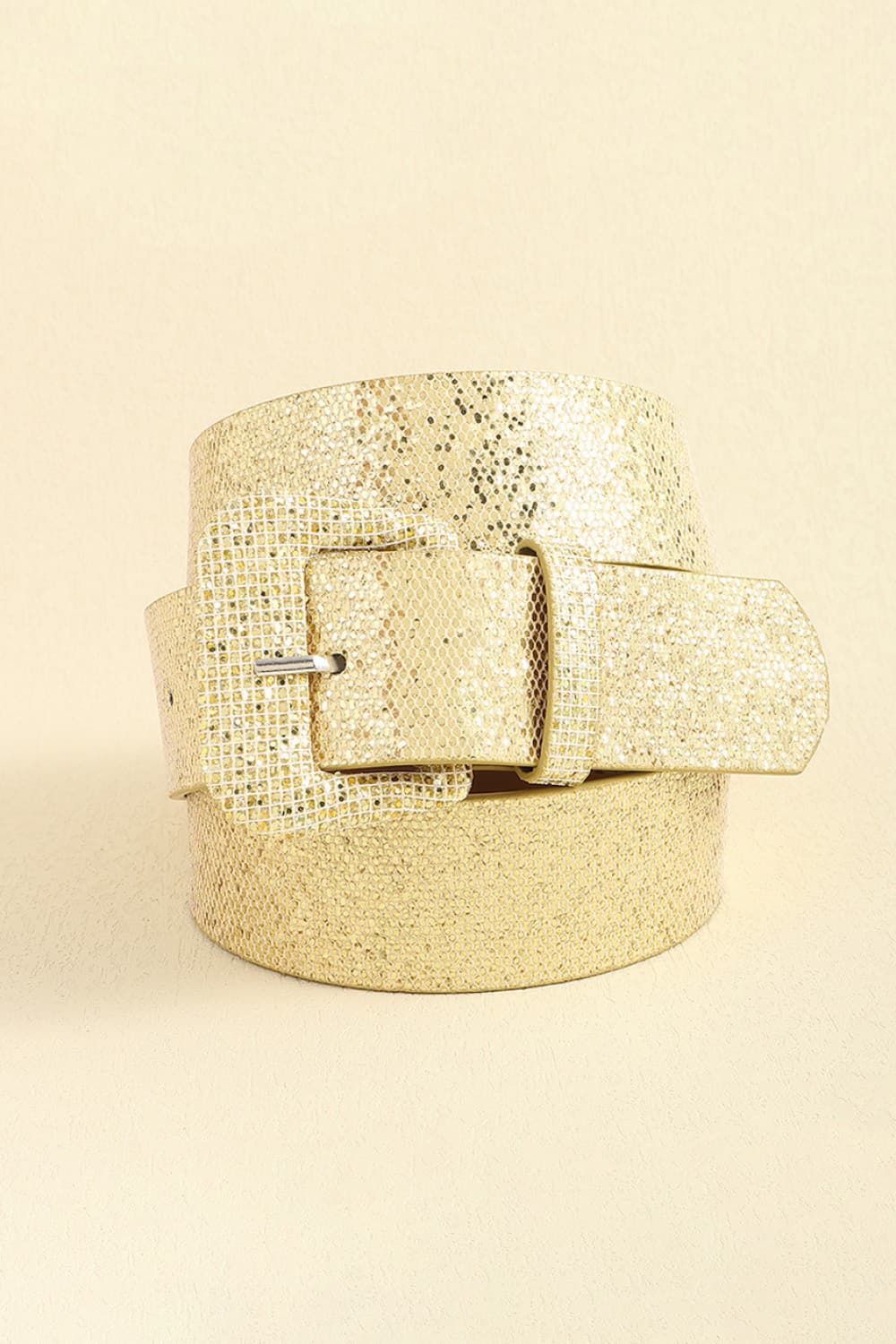 glitter pu leather belt