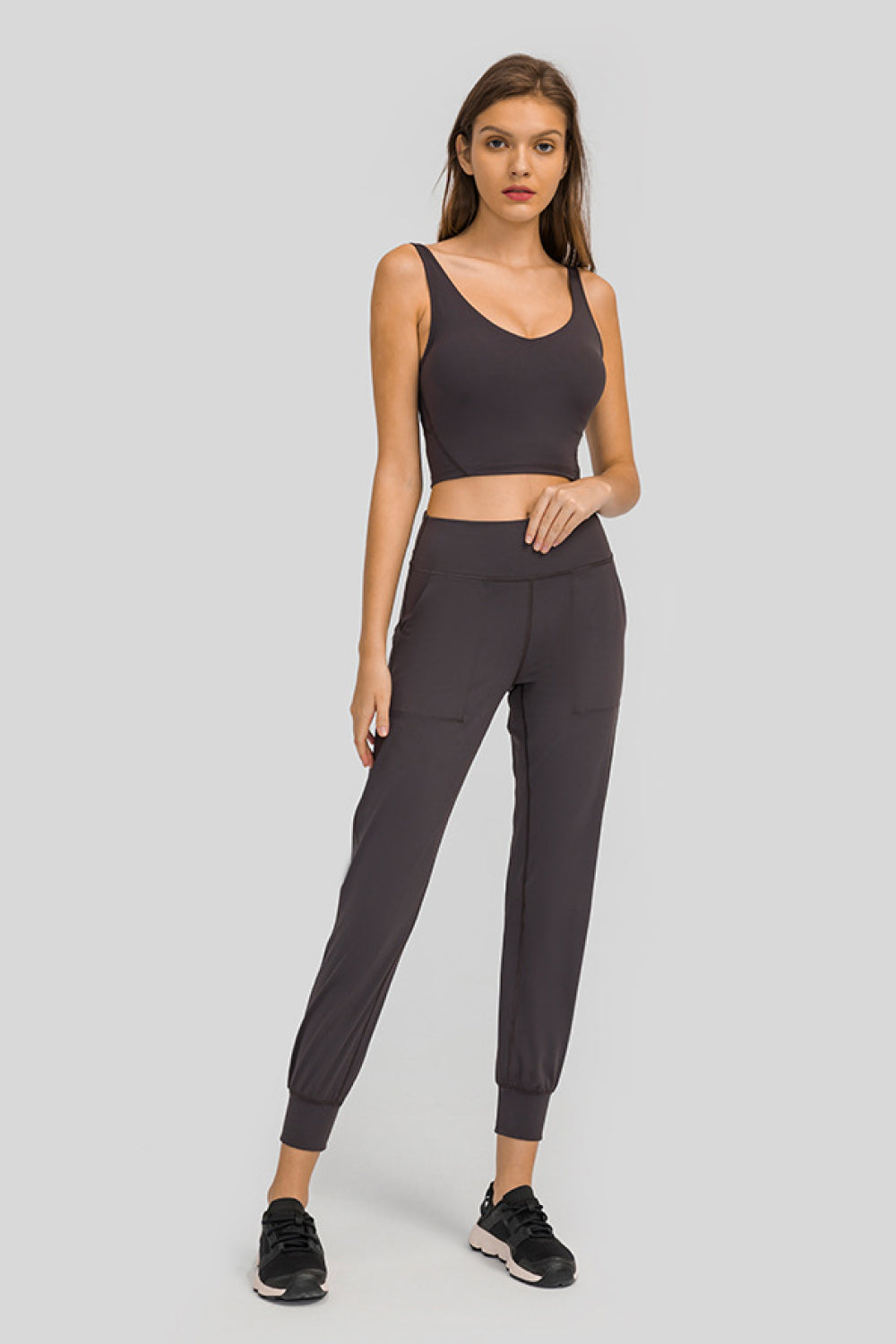 wide waistband slant pocket pants