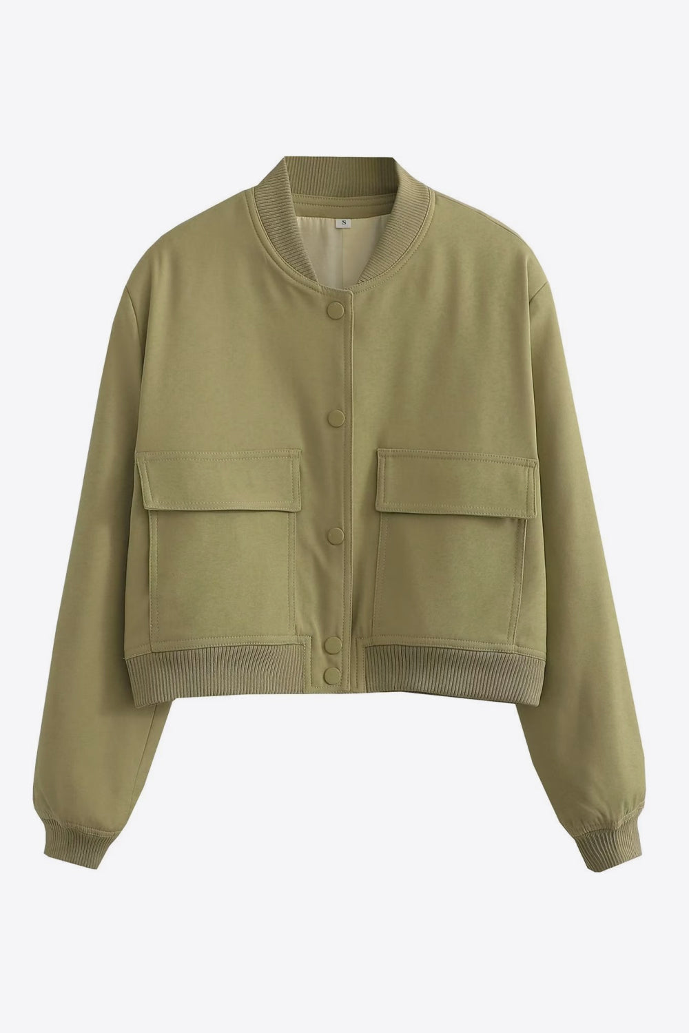 baseball collar jacket with pockets