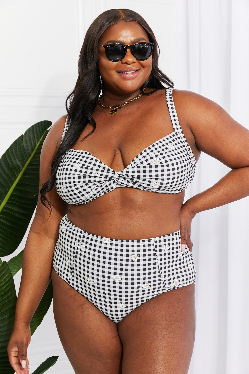 marina west swim take a dip twist high-rise bikini in black