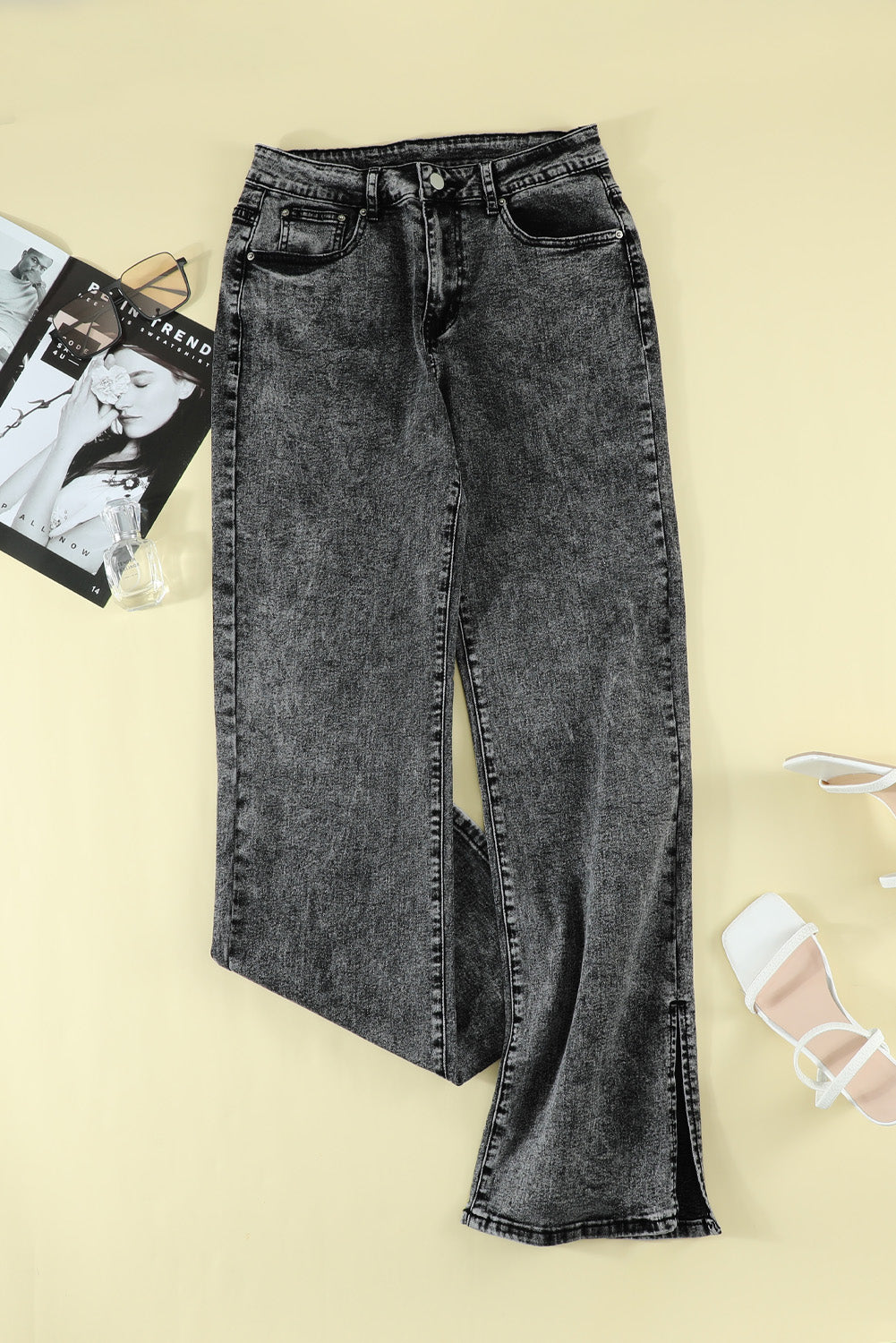 slit flare jeans