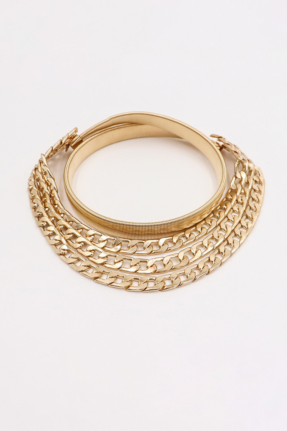 metal triple-layered chain belt