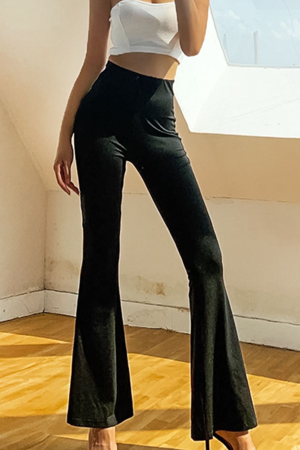 high rise flared pants