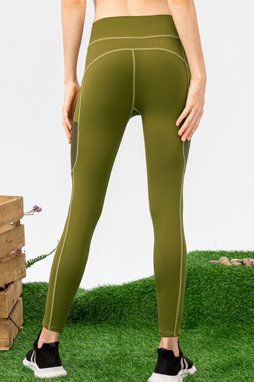 high waist slim fit long sports pants