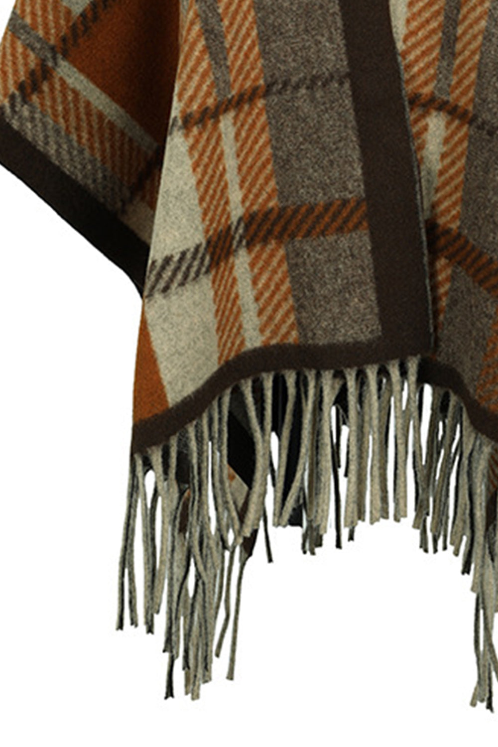 cloak sleeve fringe detail poncho