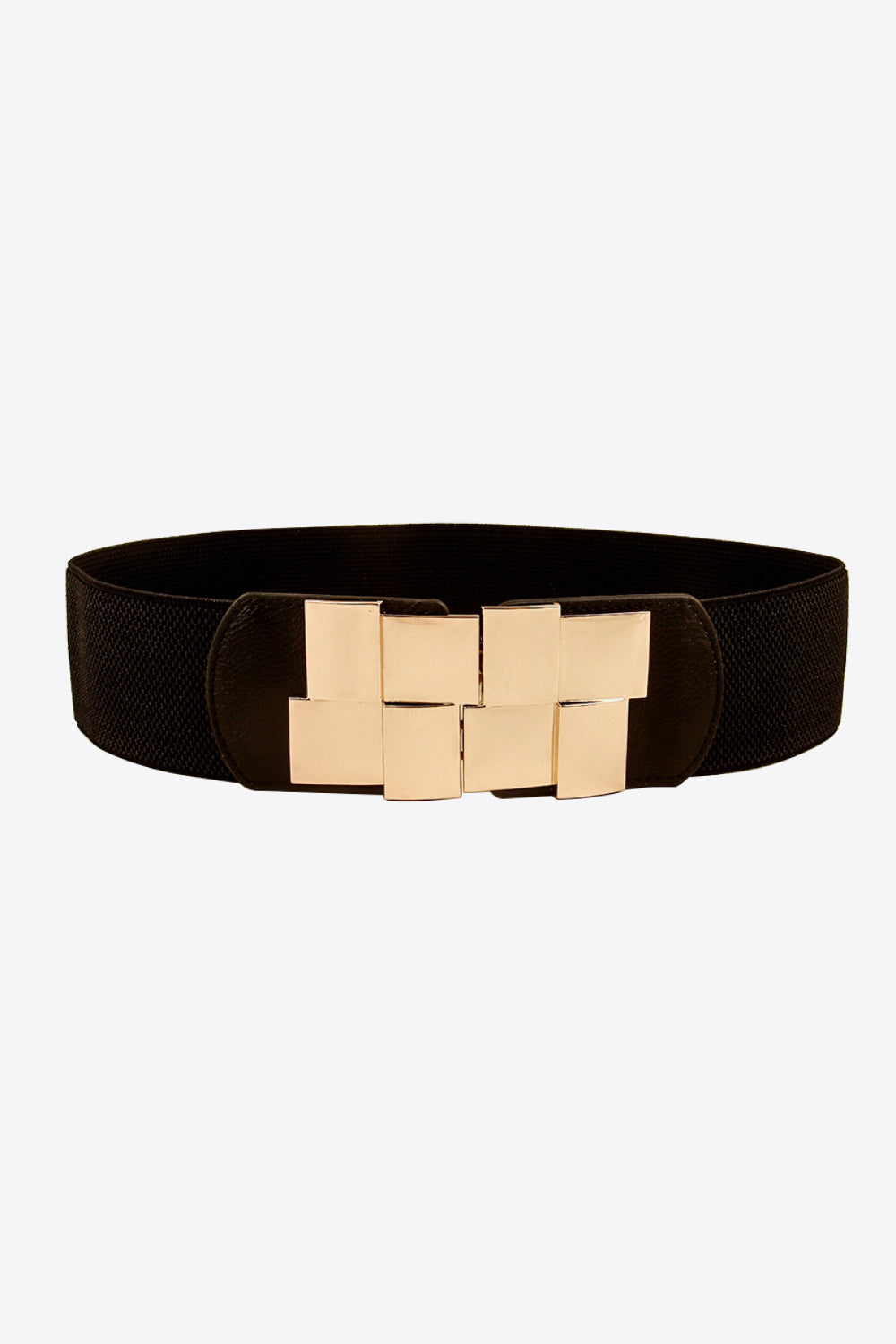 geometric buckle elastic wide belt