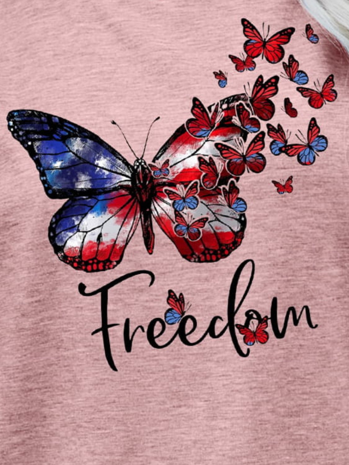 freedom butterfly graphic short sleeve tee