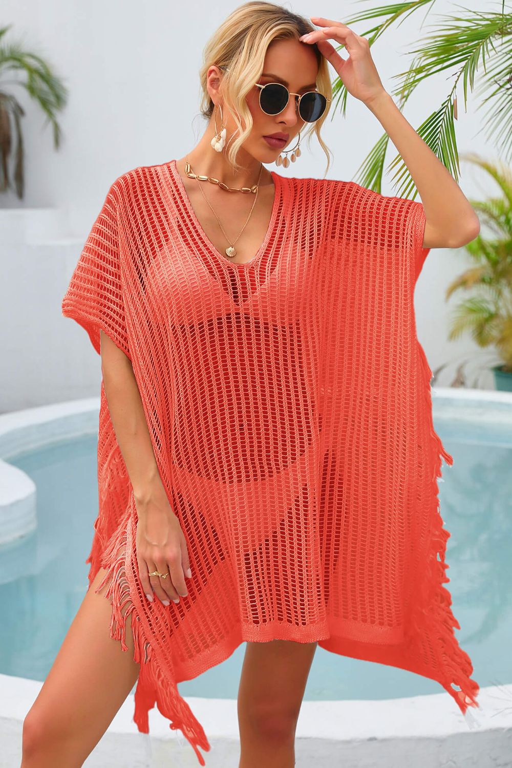 fringe trim openwork cover up