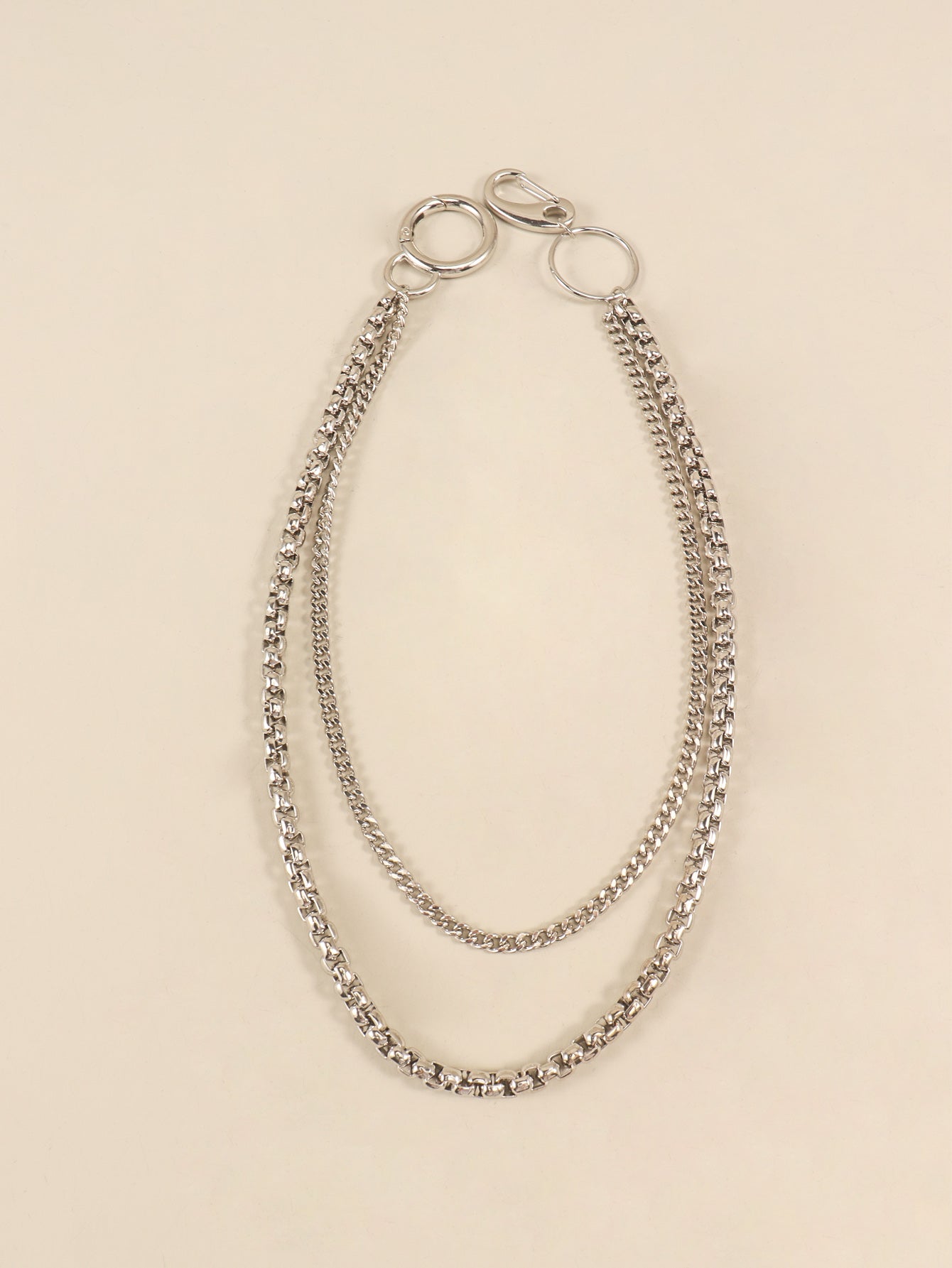 double-layered metal chain belt