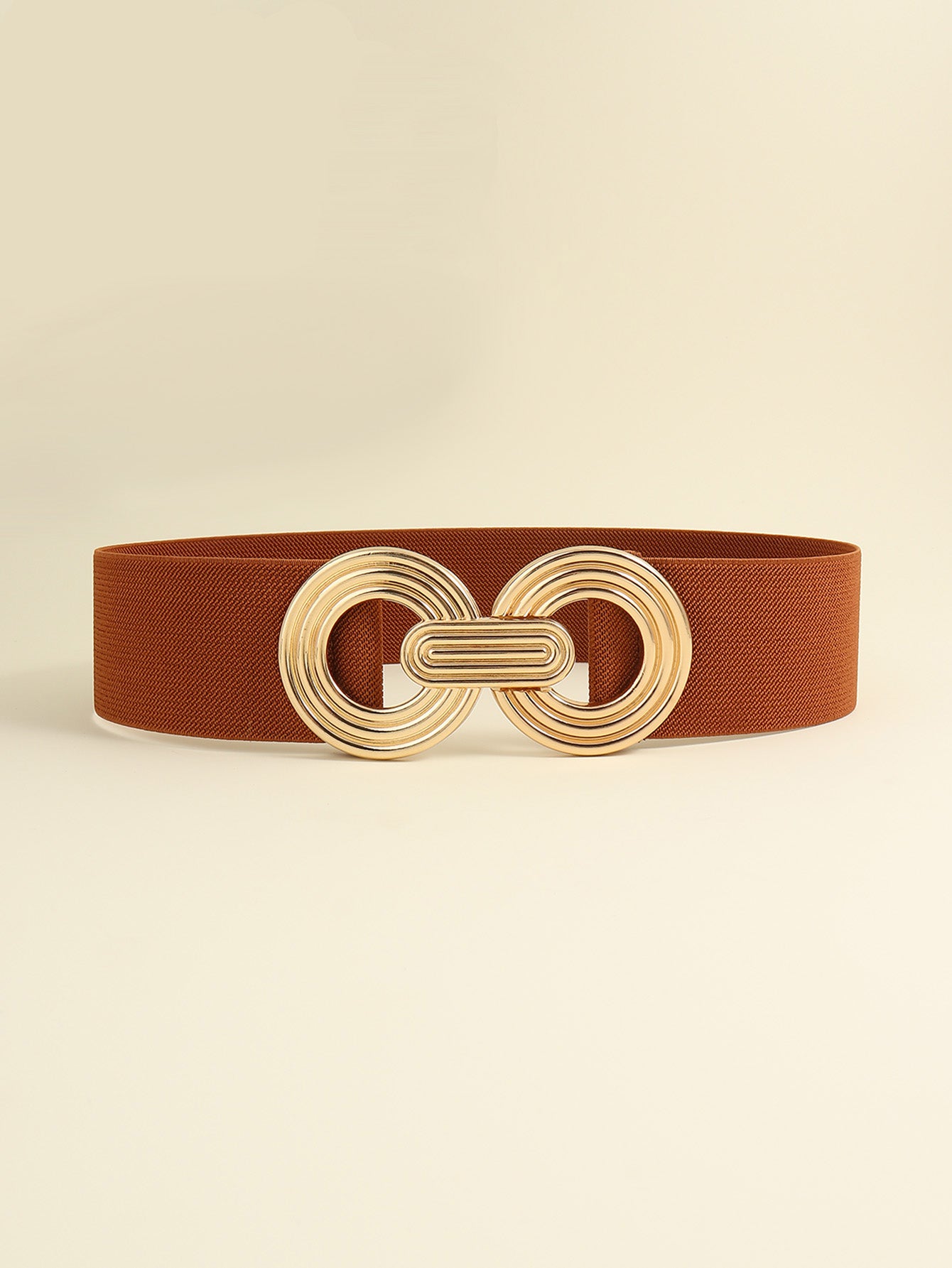 geometric buckle elastic wide belt