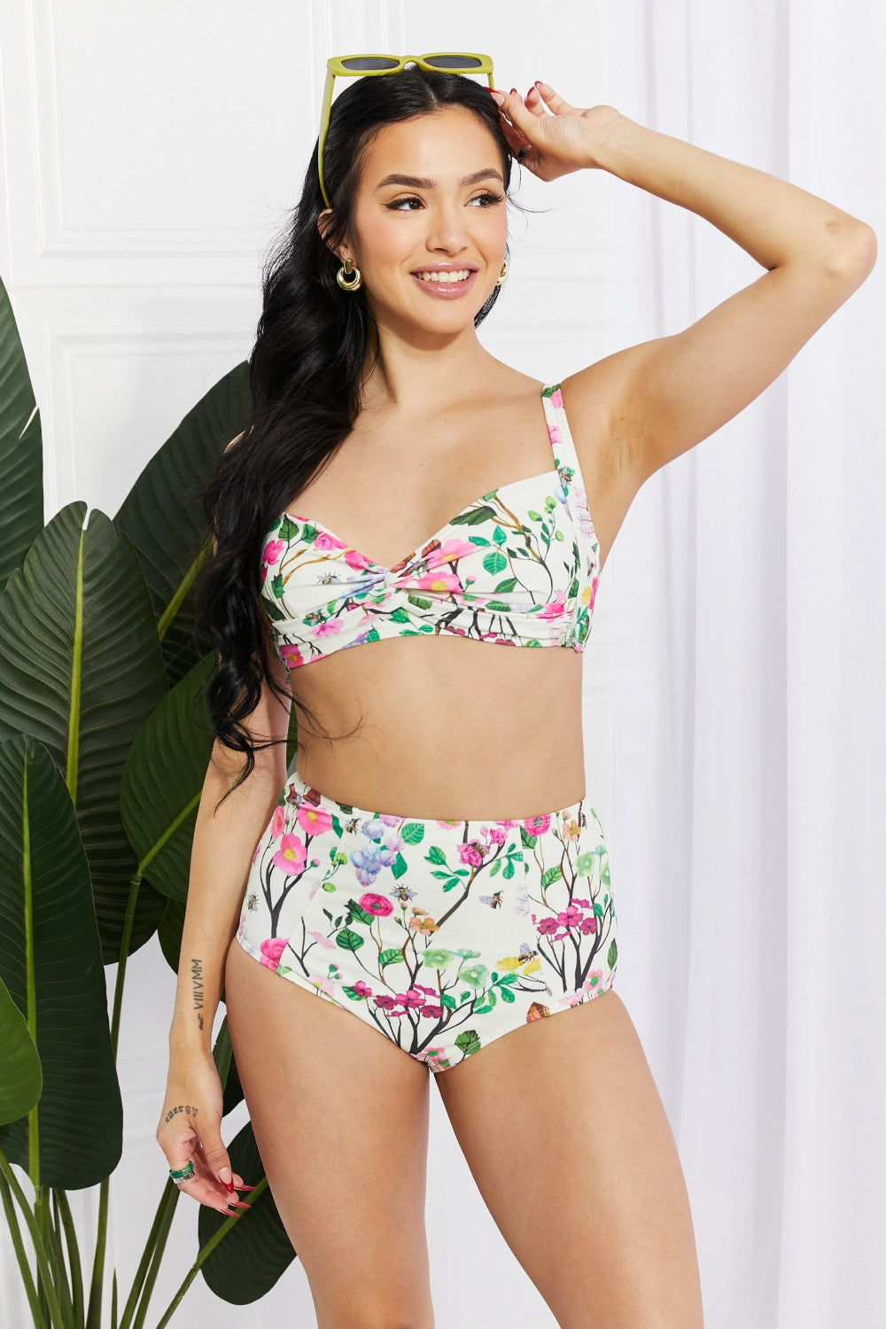 marina west swim take a dip twist high-rise bikini in cream