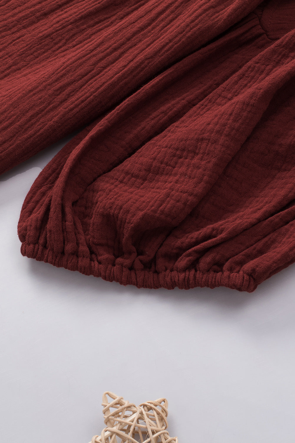 dropped shoulder v-neck blouse