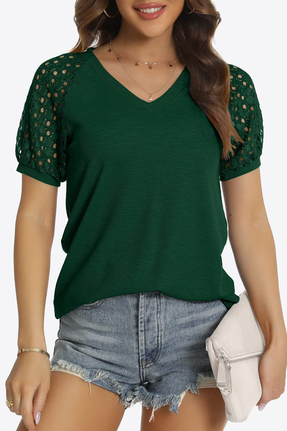 short sleeve v-neck tee