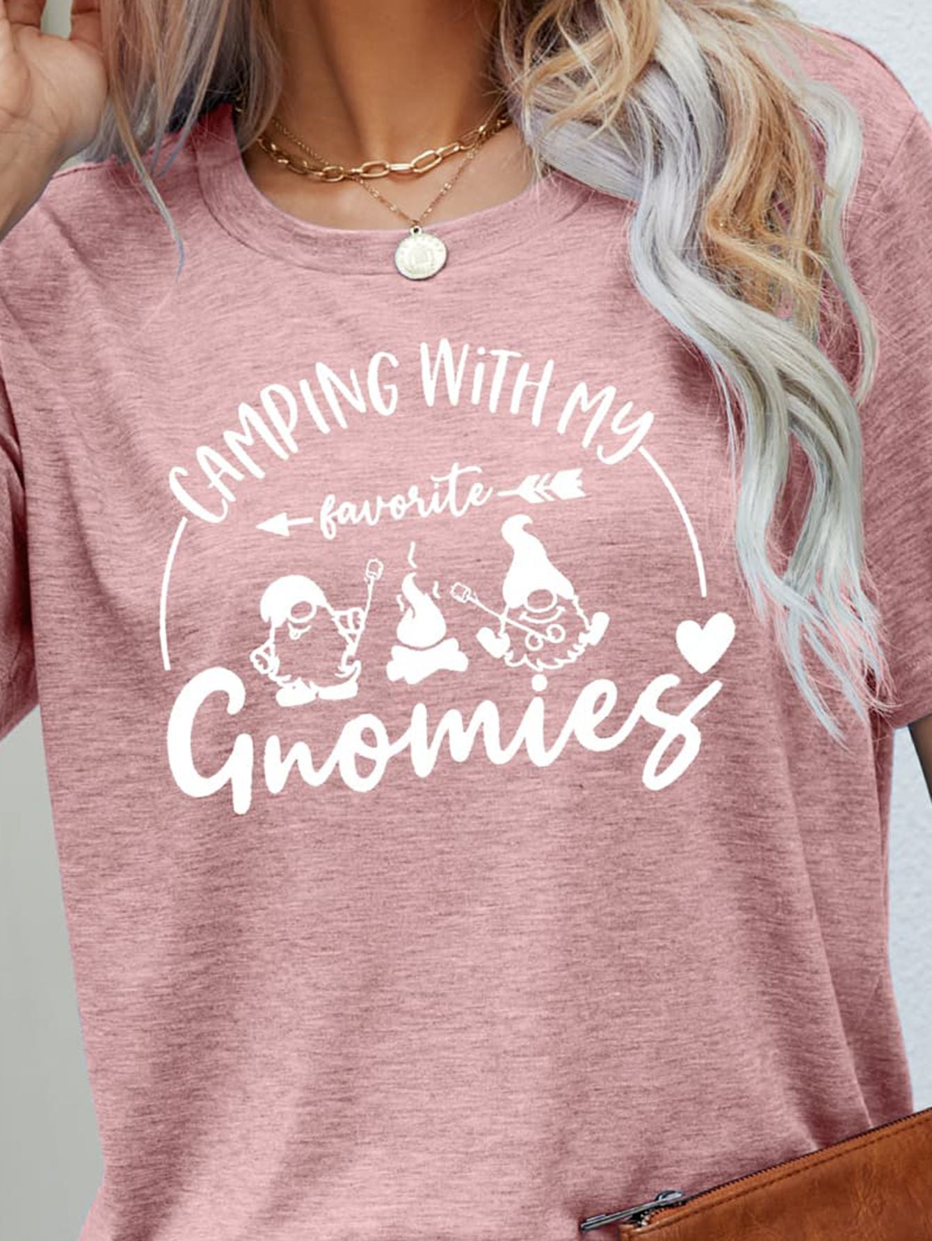 camping with my favorite gnomies graphic tee