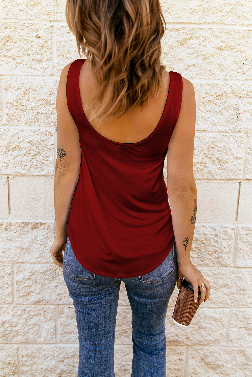 strappy gathered detail tank