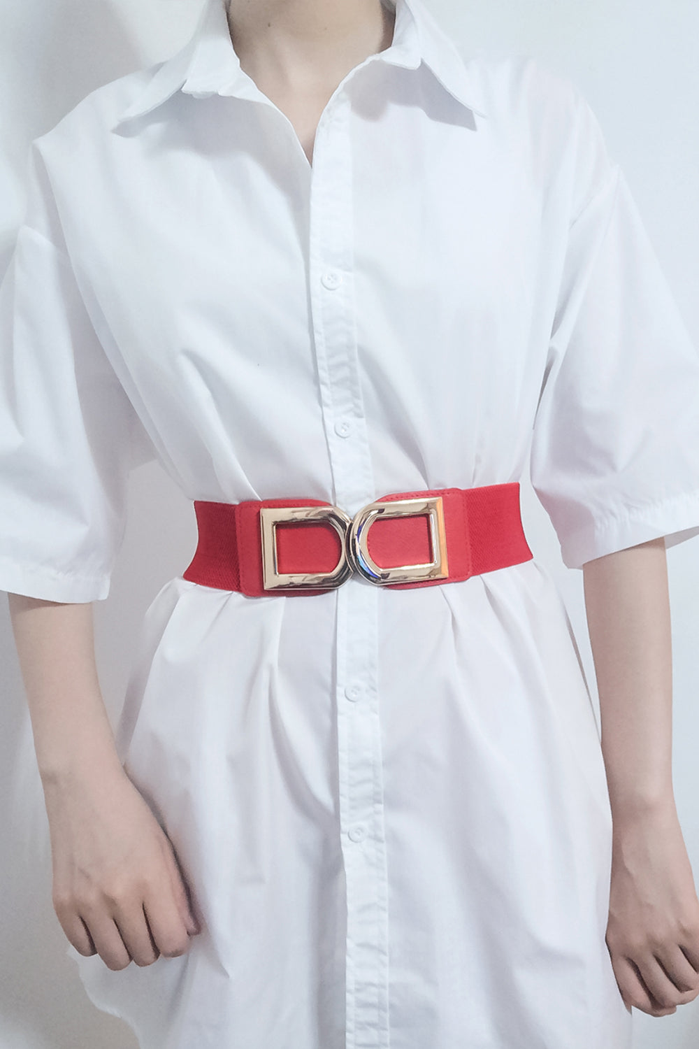 double d buckle pu belt