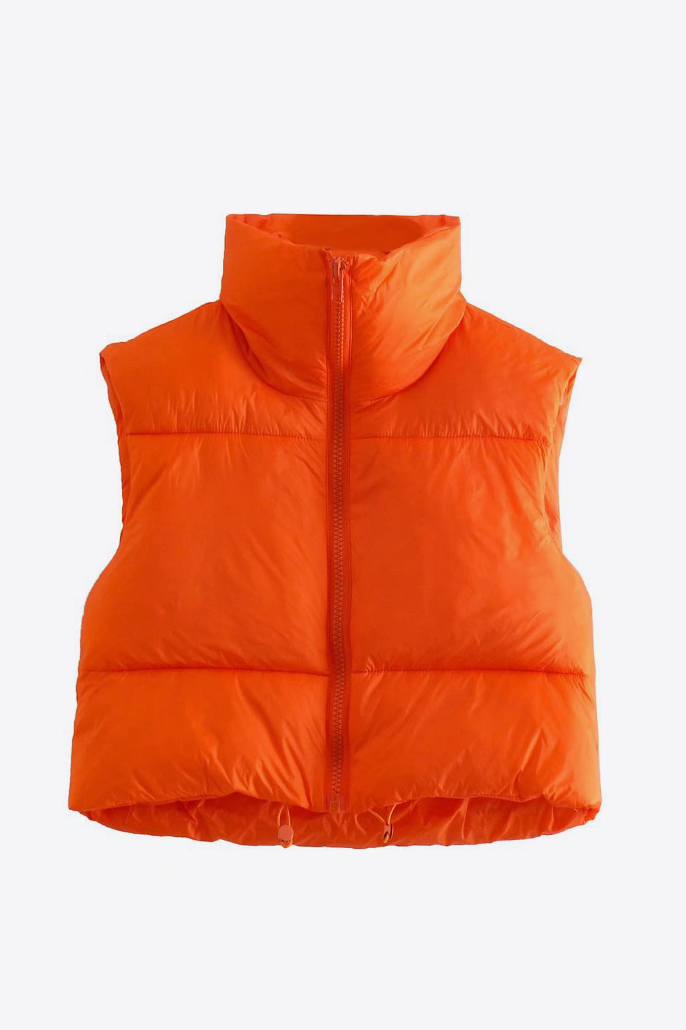 zip-up drawstring puffer vest