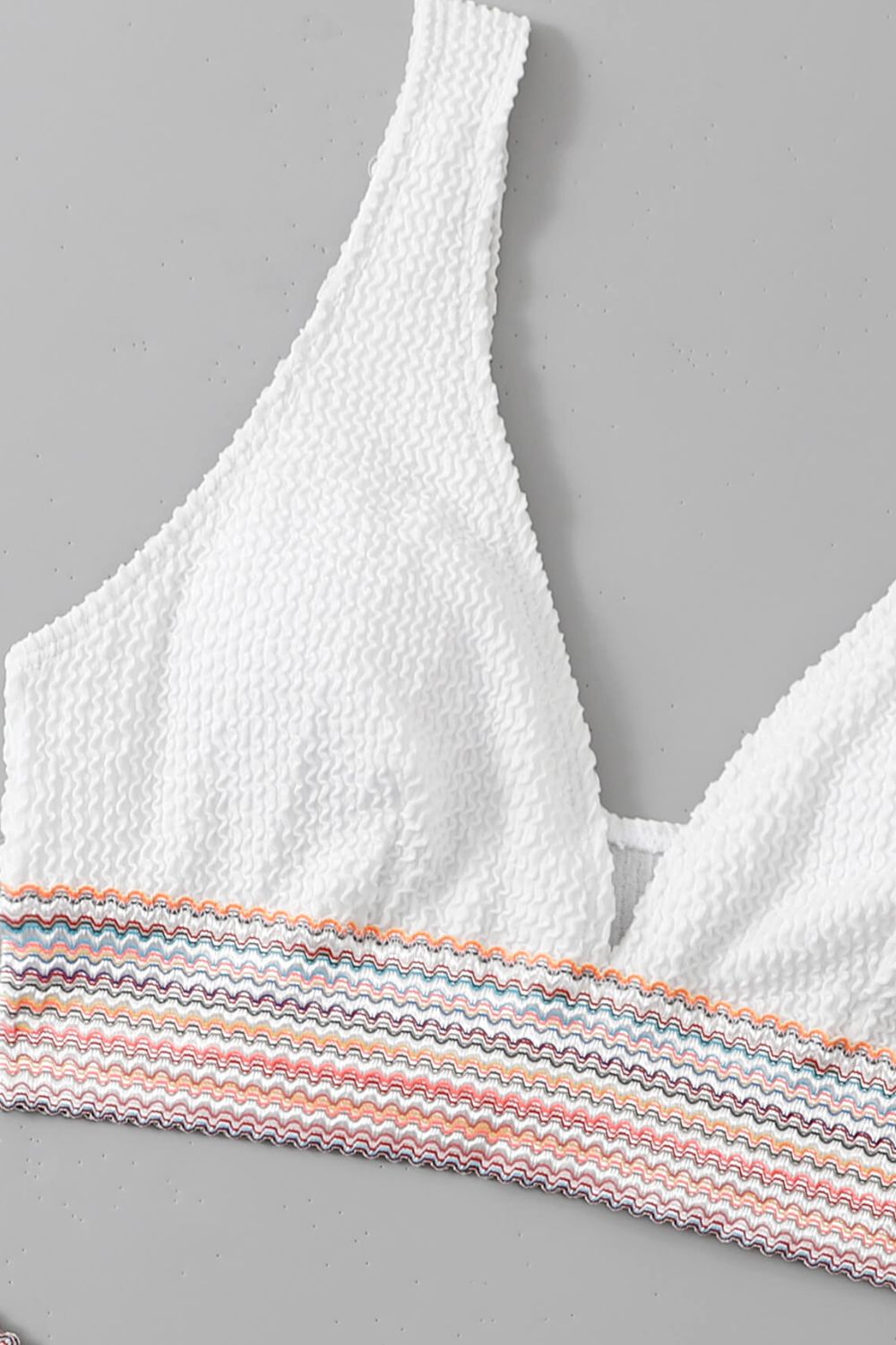 contrast textured high cut swim set