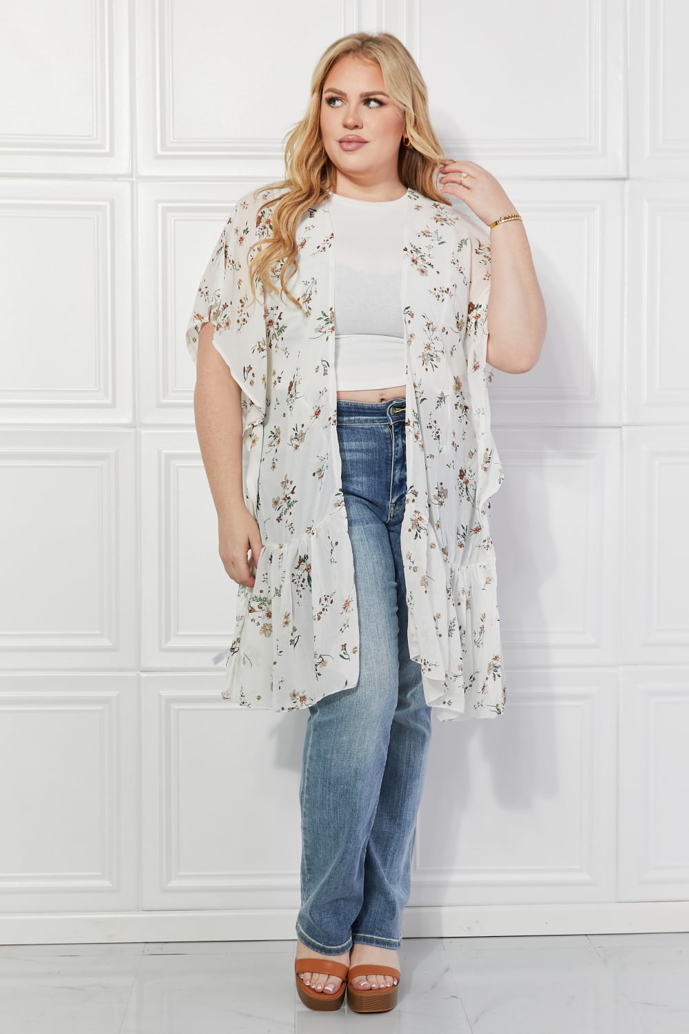 justin taylor meadow of daisies floral kimono