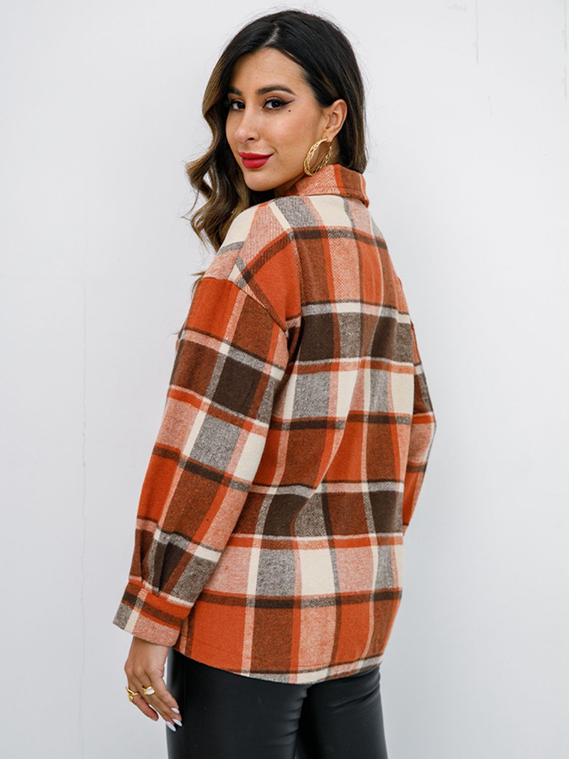 plaid button-down jacket