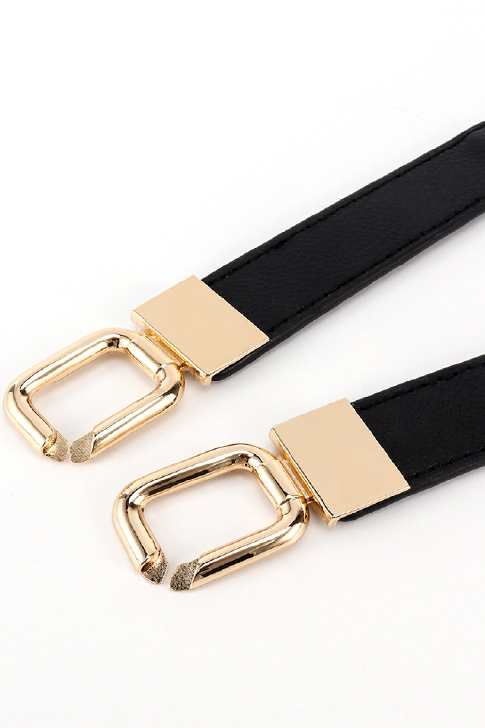 geometric double buckle elastic belt