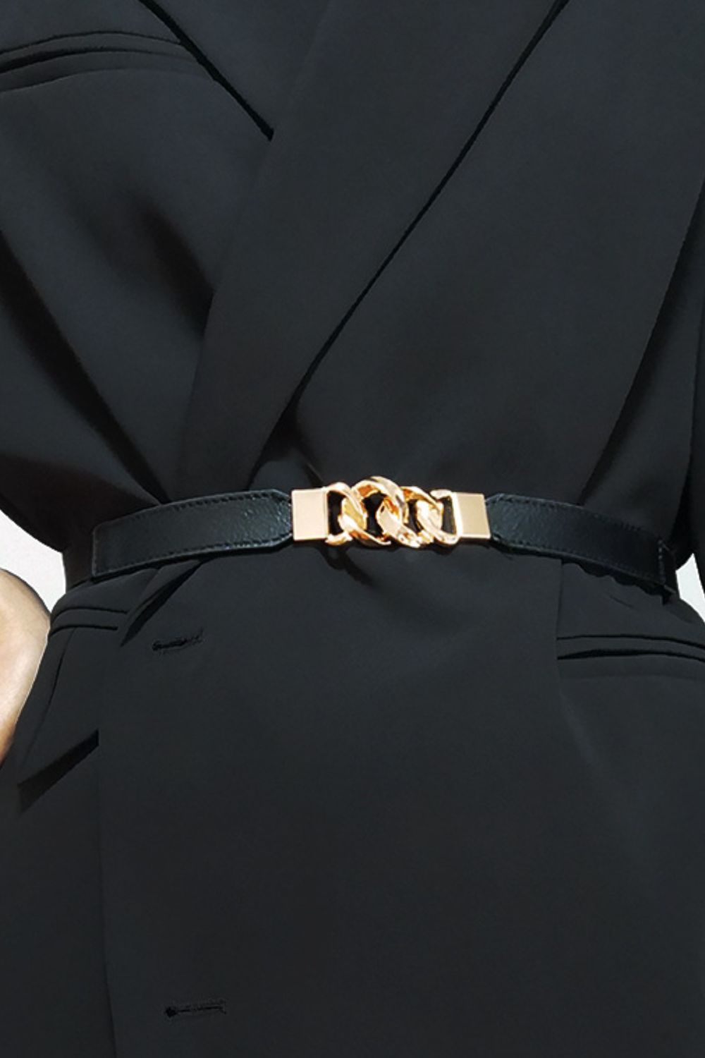 zinc alloy buckle elastic pu belt