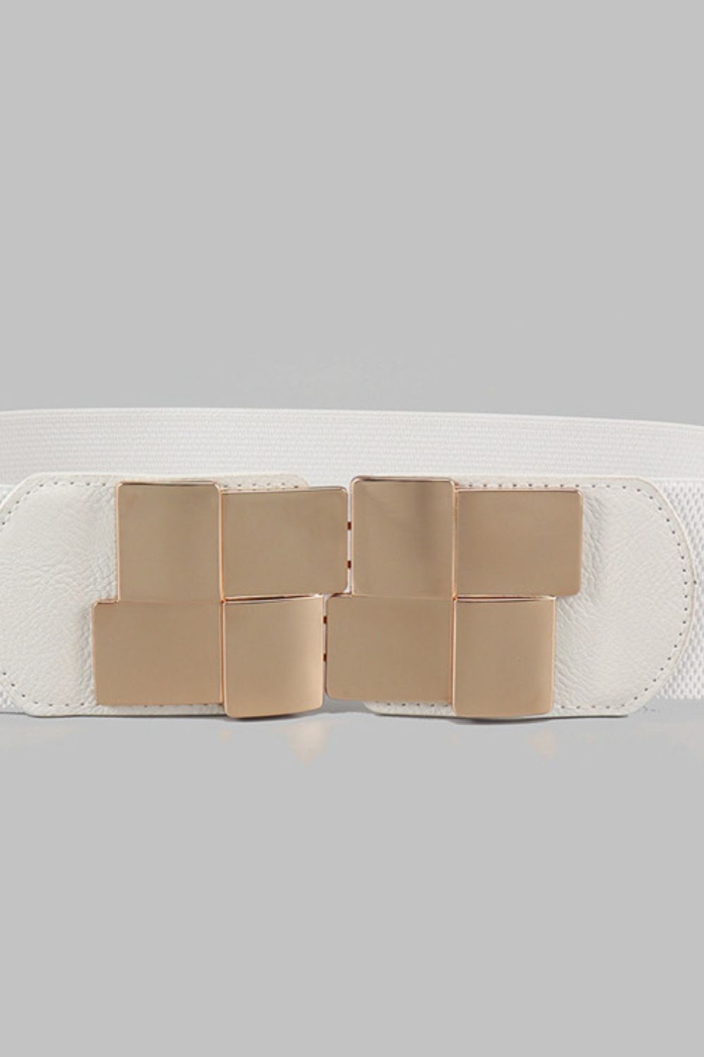 geometric buckle elastic wide belt