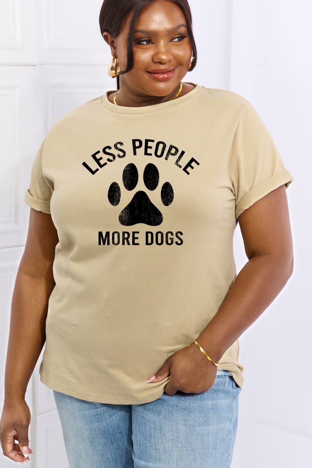 simply love full size less people more dogs graphic cotton tee