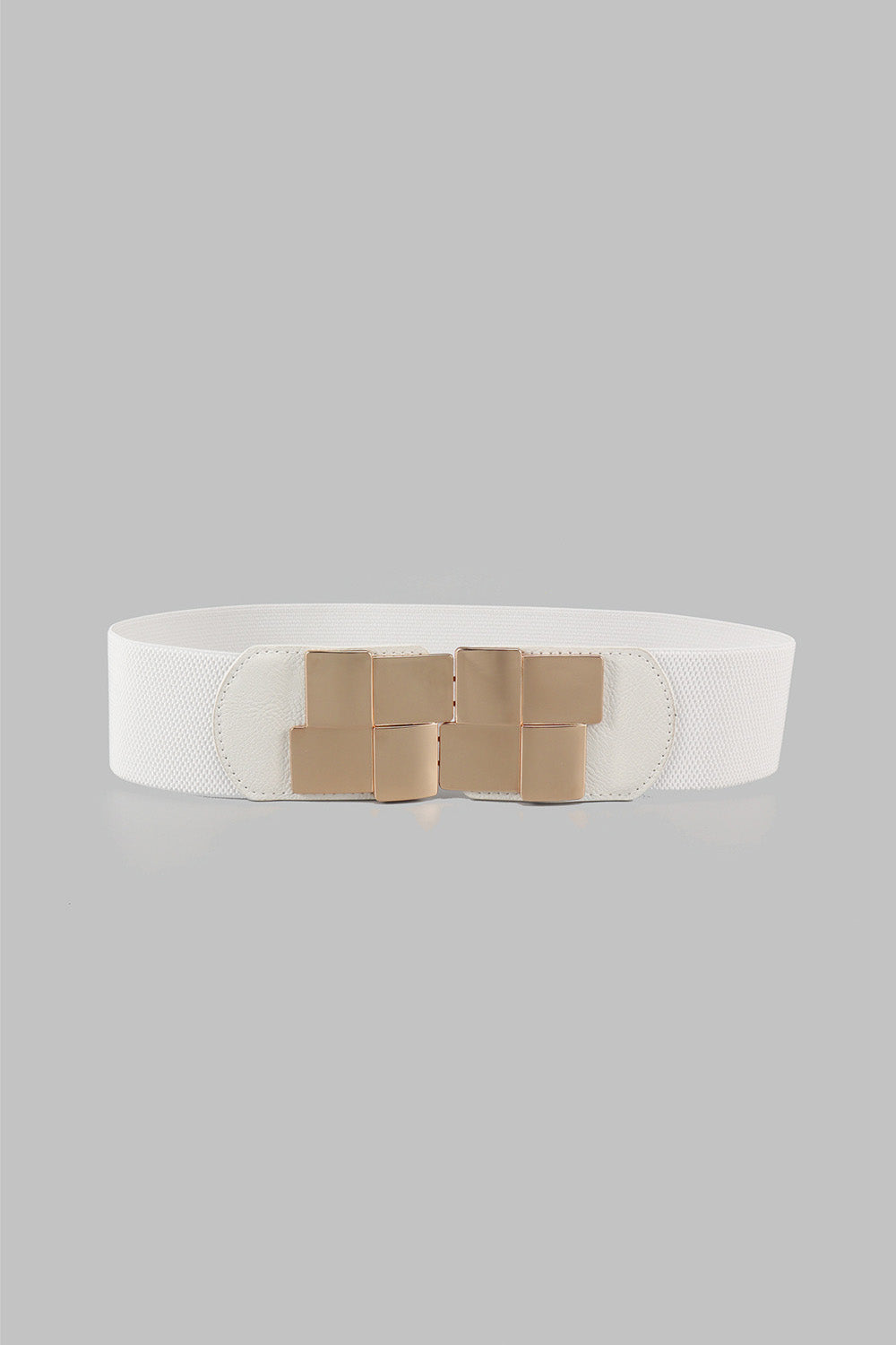 geometric buckle elastic wide belt