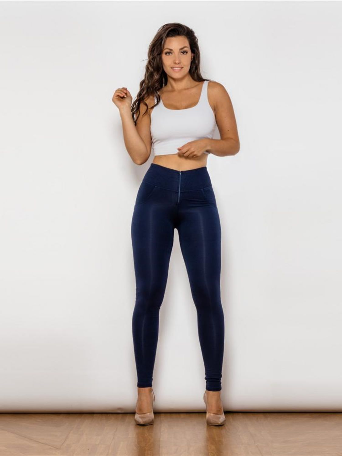 full size zip detail high waist leggings