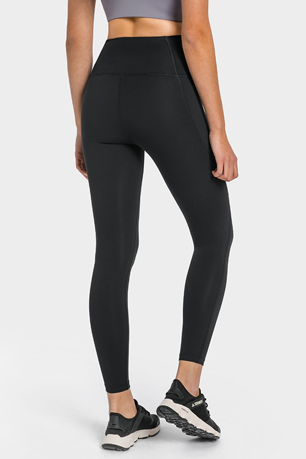 high waist ankle-length yoga leggings with pockets