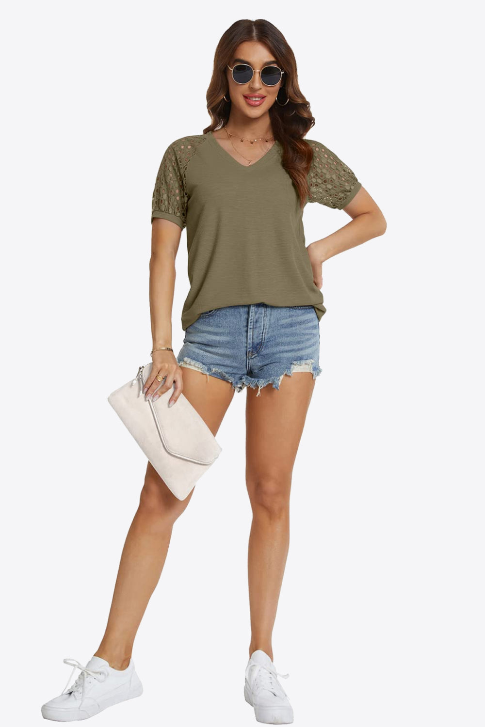 short sleeve v-neck tee