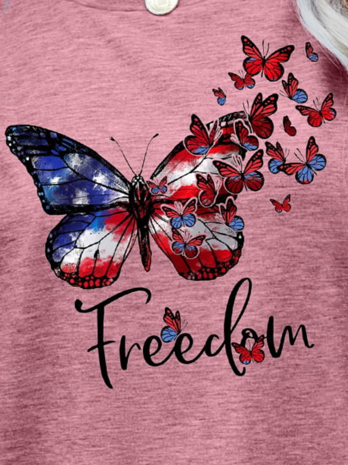 freedom butterfly graphic short sleeve tee