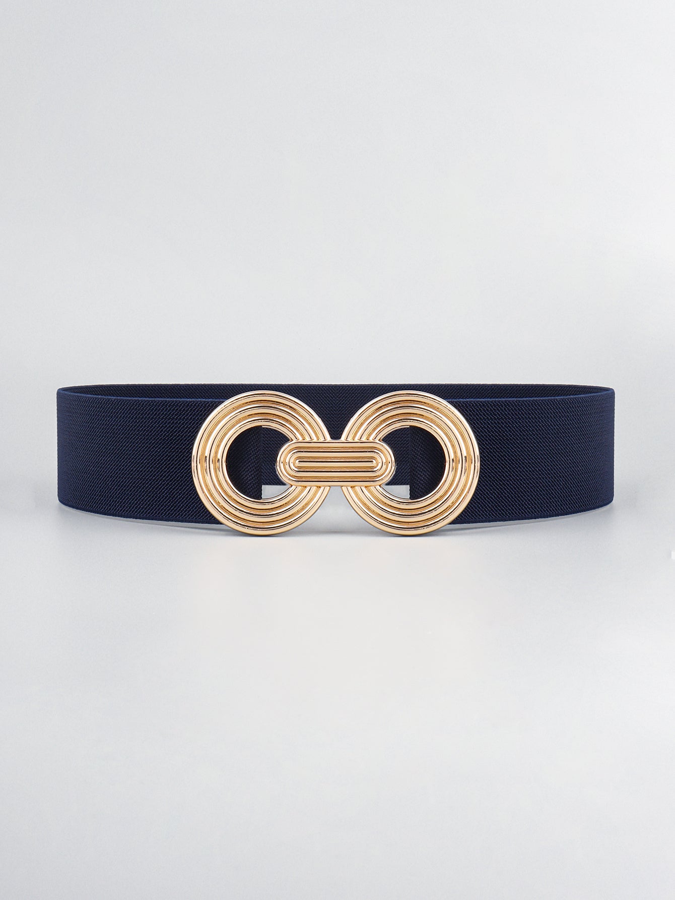 geometric buckle elastic wide belt