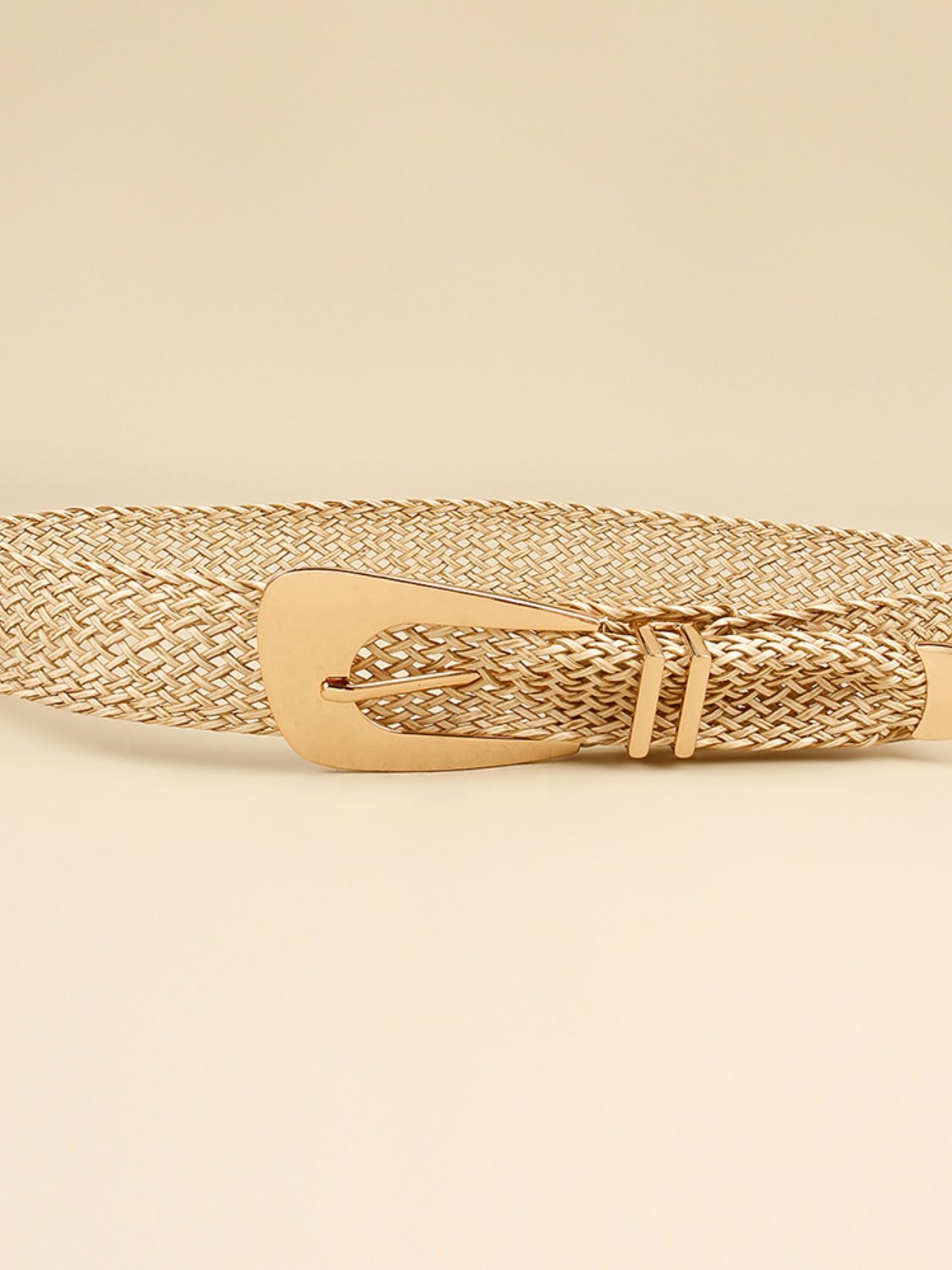 irregular buckle braid belt