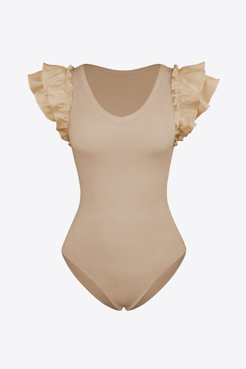 ruffled plunge bodysuit