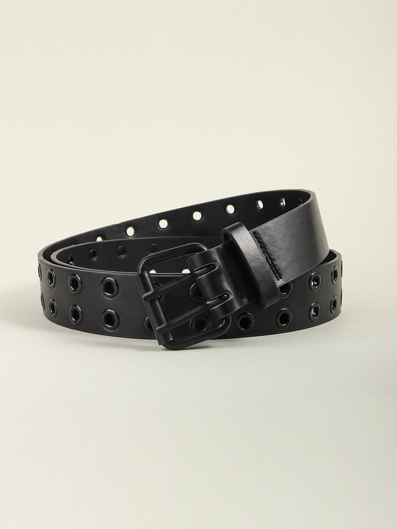 grommet pu leather belt