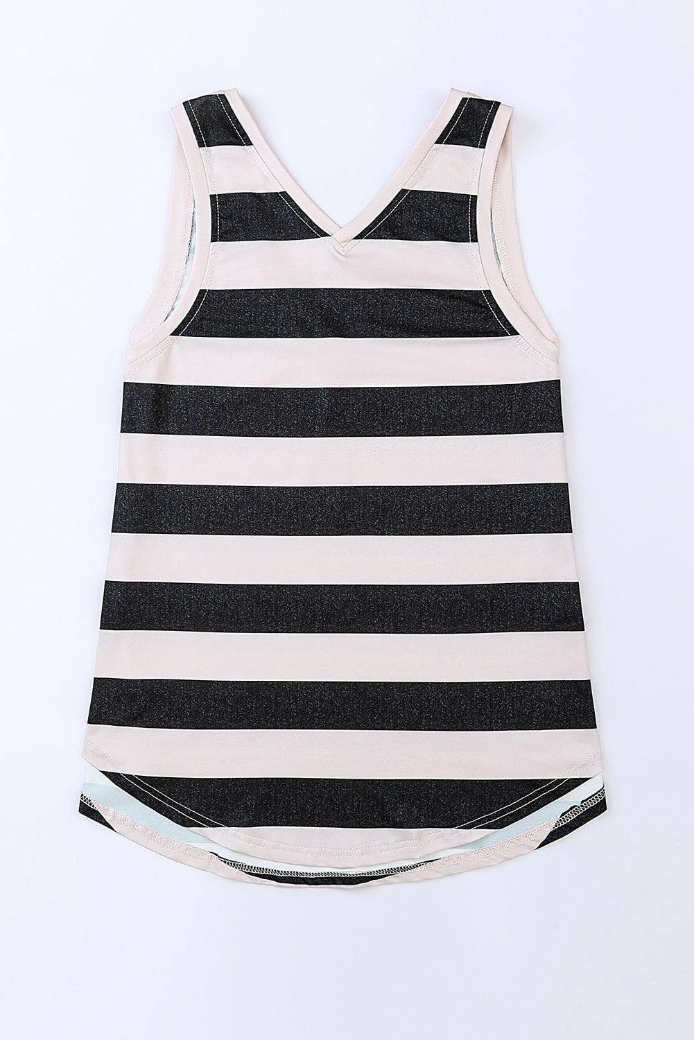 striped v-neck tank