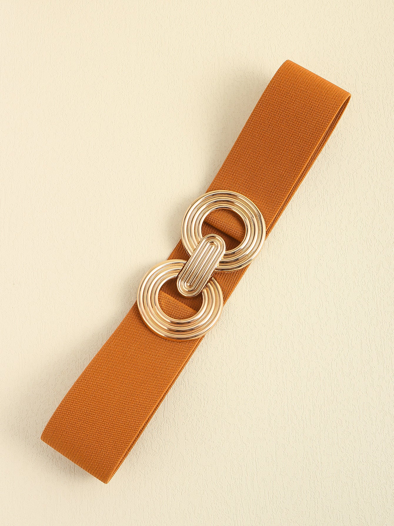 geometric buckle elastic wide belt