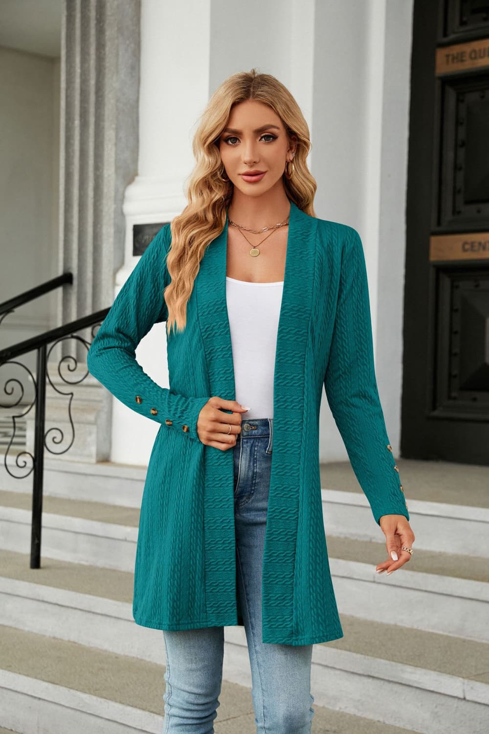 long sleeve open front cardigan