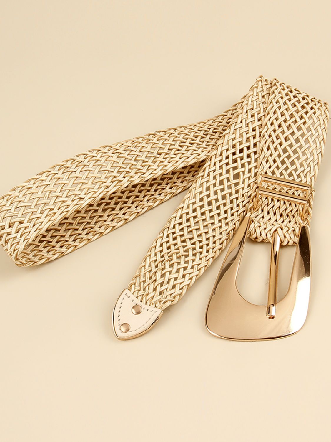 irregular buckle braid belt