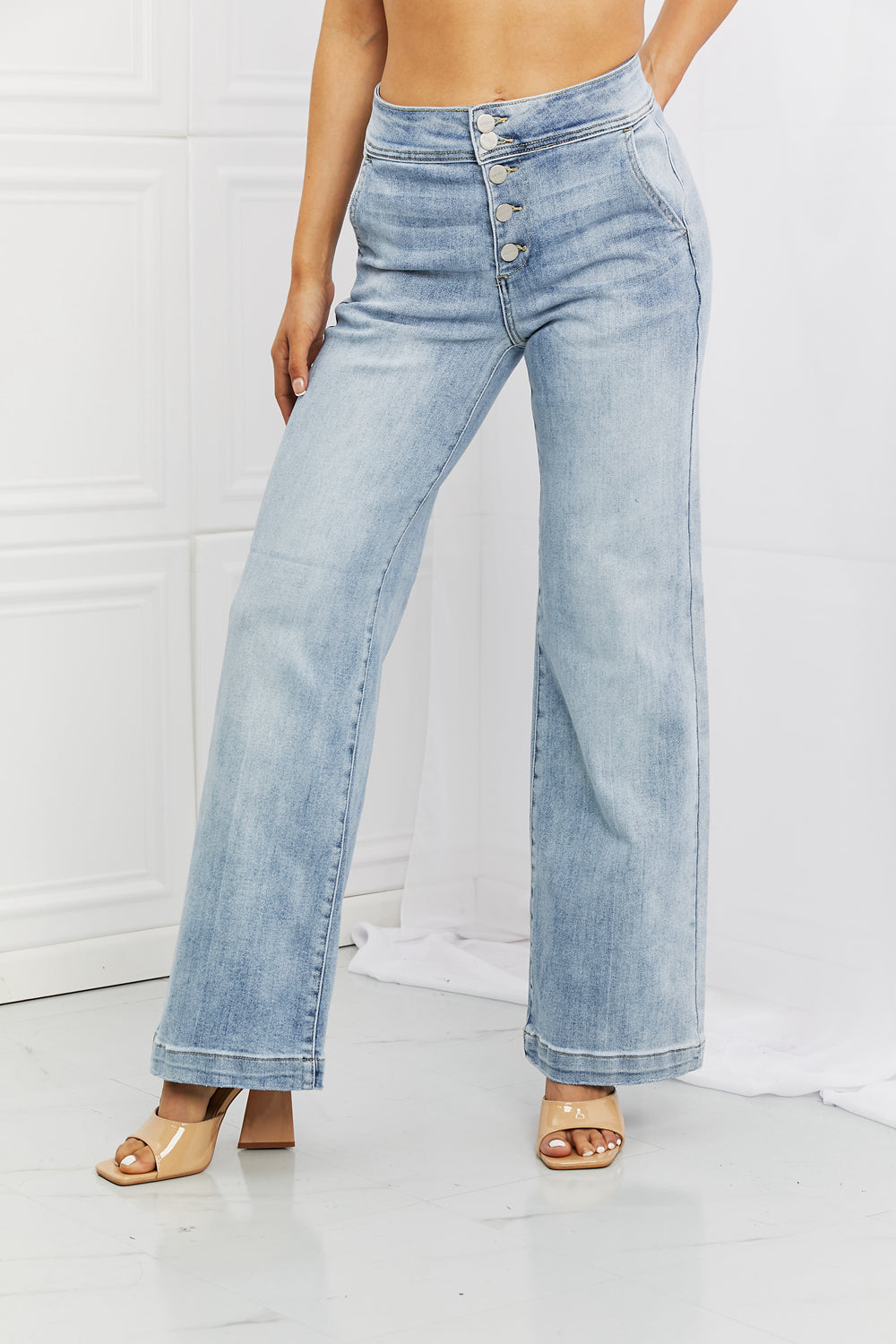 risen full size luisa wide flare jeans