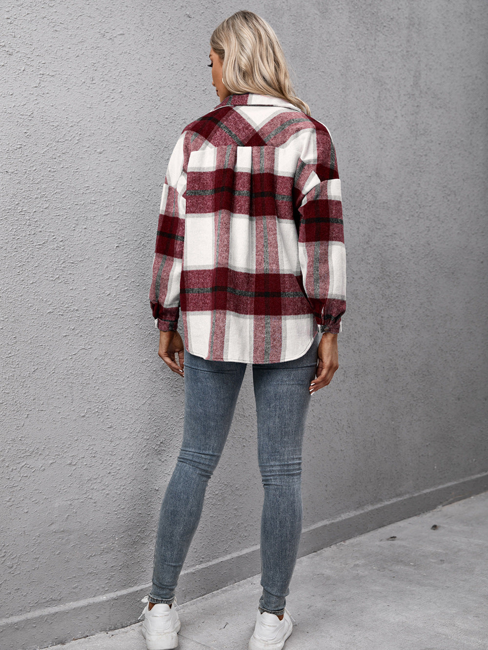 plaid long sleeve shirt jacket