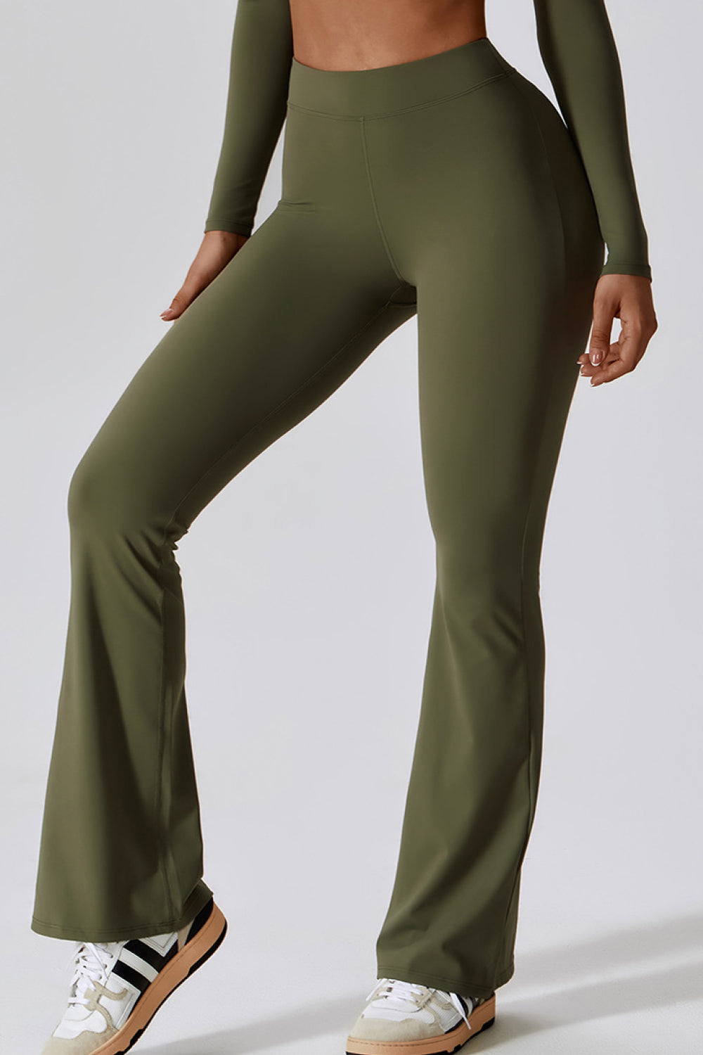 slim fit high waist long sports pants