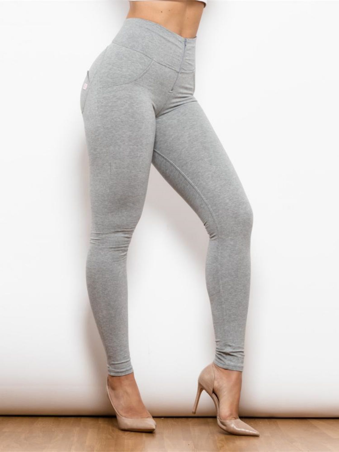 full size zip detail high waist leggings