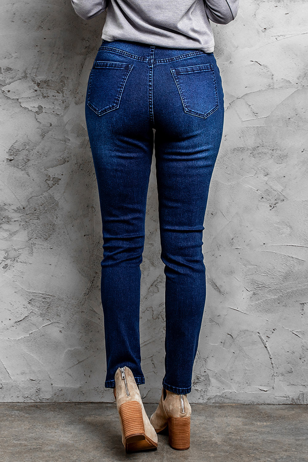 baeful mid-rise waist distressed skinny jeans